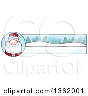 Poster, Art Print Of Santa Claus And Winter Landscape Christmas Banner