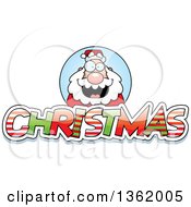 Poster, Art Print Of Santa Claus Over Patterned Christmas Text