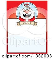 Poster, Art Print Of Christmas Santa On A Red Page With Text Space