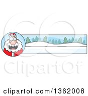 Poster, Art Print Of Santa And Winter Landscape Christmas Banner