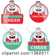 Clipart Of Santa Christmas Badges Royalty Free Vector Illustration