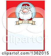 Poster, Art Print Of Christmas Santa Claus On A Red Page With Text Space