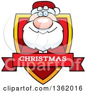 Poster, Art Print Of Santa Claus On A Shield With A Christmas Season Text Banner