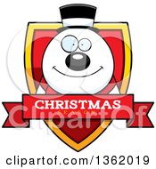 Poster, Art Print Of Snowman On A Shield With A Christmas Season Text Banner
