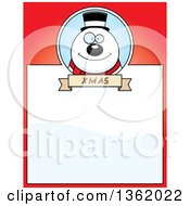 Poster, Art Print Of Christmas Snowman On A Red Page With Text Space