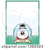 Poster, Art Print Of Christmas Snowman On A Green Page With Text Space