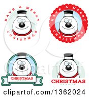 Poster, Art Print Of Snowman Christmas Badges