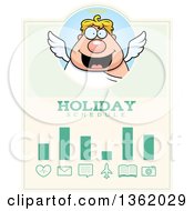 Poster, Art Print Of Chubby Male Angel Christmas Holiday Schedule Design