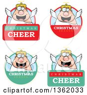 Chubby Male Angel Christmas Badges