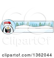 Poster, Art Print Of Penguin And Winter Landscape Christmas Banner
