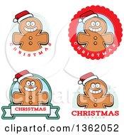 Clipart Of Gingerbread Cookie Badges Royalty Free Vector Illustration