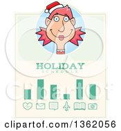 Clipart Of A Female Christmas Elf Holiday Schedule Design Royalty Free Vector Illustration