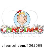 Poster, Art Print Of Male Elf Over Patterned Christmas Text