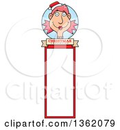 Clipart Of A Female Christmas Elf Bookmark Design Royalty Free Vector Illustration