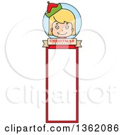Poster, Art Print Of Girl Christmas Elf Bookmark Design