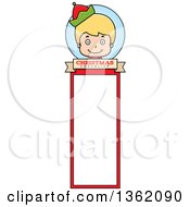 Poster, Art Print Of Boy Christmas Elf Bookmark Design