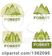 Poster, Art Print Of Green Forest Hiking Icons