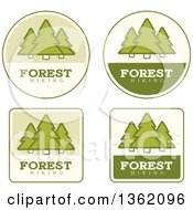 Clipart Of Green Forest Hiking Icons Royalty Free Vector Illustration
