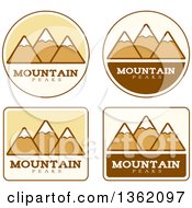 Clipart Of Mountain Peak Icons Royalty Free Vector Illustration
