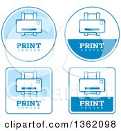 Clipart Of Blue And White Print Icons Royalty Free Vector Illustration by Cory Thoman