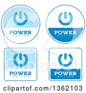 Blue And White Power Button Icons