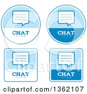 Poster, Art Print Of Blue And White Live Chat Icons