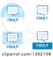Clipart Of Blue And White Live Chat Icons Royalty Free Vector Illustration by Cory Thoman
