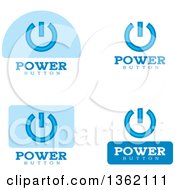 Clipart Of Blue And White Power Button Icons Royalty Free Vector Illustration by Cory Thoman