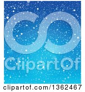 Poster, Art Print Of Background Of Snow Falling Over Blue Sky