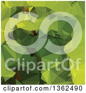 Poster, Art Print Of Avocado Green Low Poly Abstract Geometric Background