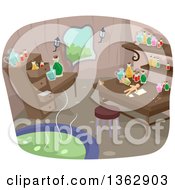 Poster, Art Print Of Witch Laboratory With A Boiling Cauldron