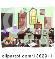 Poster, Art Print Of Witch And Wizardry School Class Room Interior