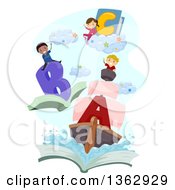 Poster, Art Print Of School Children On Alphabet Books