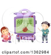Poster, Art Print Of Robot Teaching School Children The Alphabet