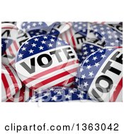 Clipart Of 3d American Presidential Election Vote Buttons Royalty Free Illustration