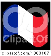 Poster, Art Print Of French Flag Waving On Black