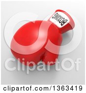 Clipart Of A 3d Red Boxing Glove On A Shaded Background Royalty Free Illustration