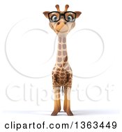 Clipart Of A 3d Bespectacled Giraffe On A White Background Royalty Free Illustration