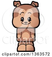 Clipart Of A Cartoon Cute Happy Brown Puppy Dog Royalty Free Vector Illustration by Clip Art Mascots