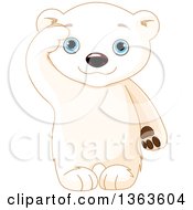Poster, Art Print Of Cute Baby Polar Bear Cub Saluting