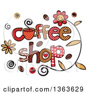 Poster, Art Print Of Colorful Sketched Coffee Shop Word Art