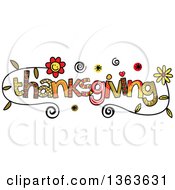 Colorful Sketched Thanksgiving Word Art
