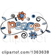 Poster, Art Print Of Colorful Sketched Peace Word Art