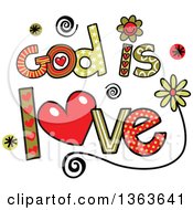 Poster, Art Print Of Colorful Sketched God Is Love Word Art