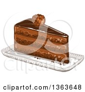 Poster, Art Print Of Slice Of Layered Chocolate Cake