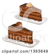 Poster, Art Print Of Slices Of Layered Chocolate Cake