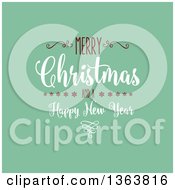 Poster, Art Print Of Merry Christmas And A Happy New Year Greeting On Retro Green