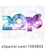 Poster, Art Print Of Happy New Year 2016 Greeting With Gradient Colors And Music Notes Over Flares