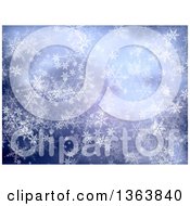 Poster, Art Print Of Blue Christmas Winter Background Of Snowflakes