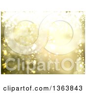 Poster, Art Print Of Christmas Background Of Bright Lights On Gold